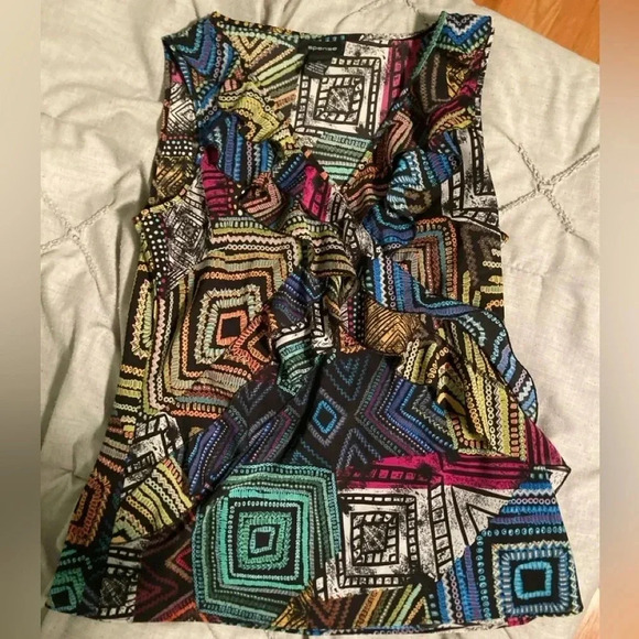 Spense colorful geometric pattern sleeveless top - Picture 2 of 8